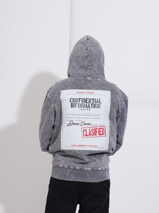 Vintage Washed Hoodie - Classified