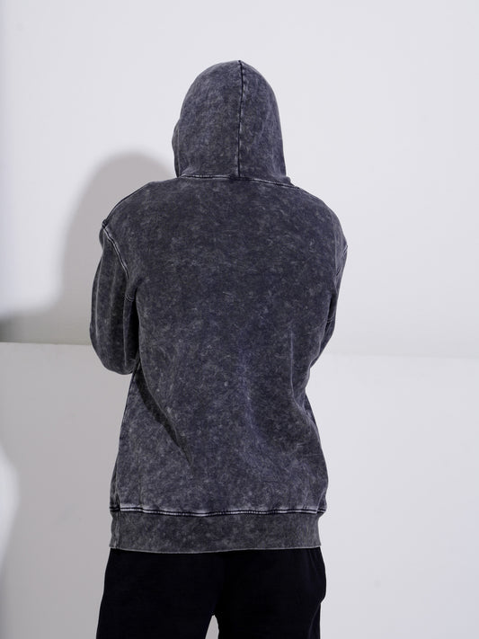 Vintage Washed Hoodie - Black