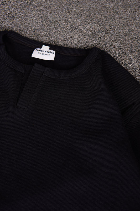 Half Sleeve Henley - Black