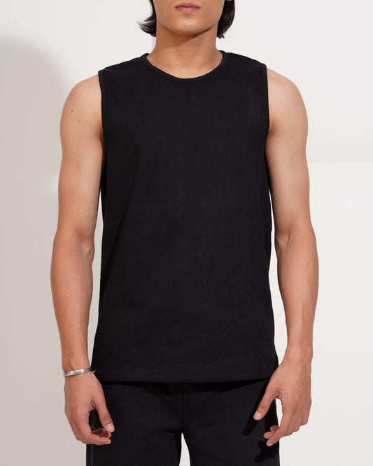 Ribbed Tank - Black