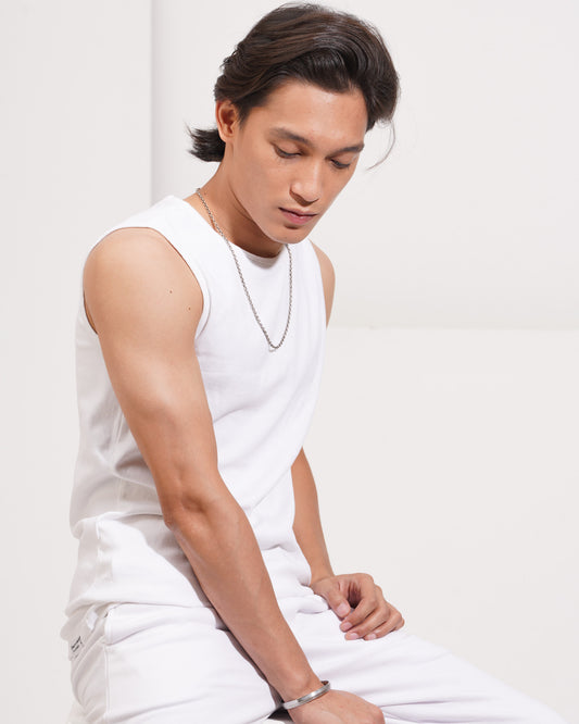 Ribbed Tank - White
