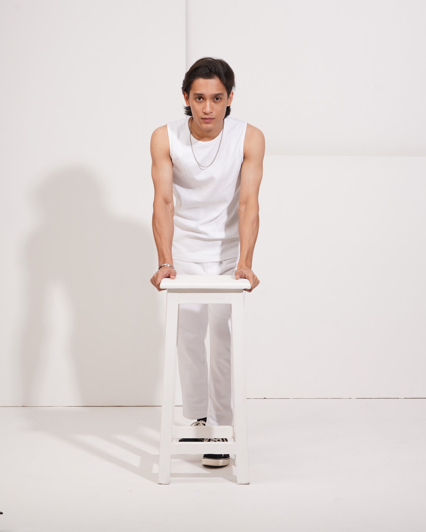 Ribbed Tank - White