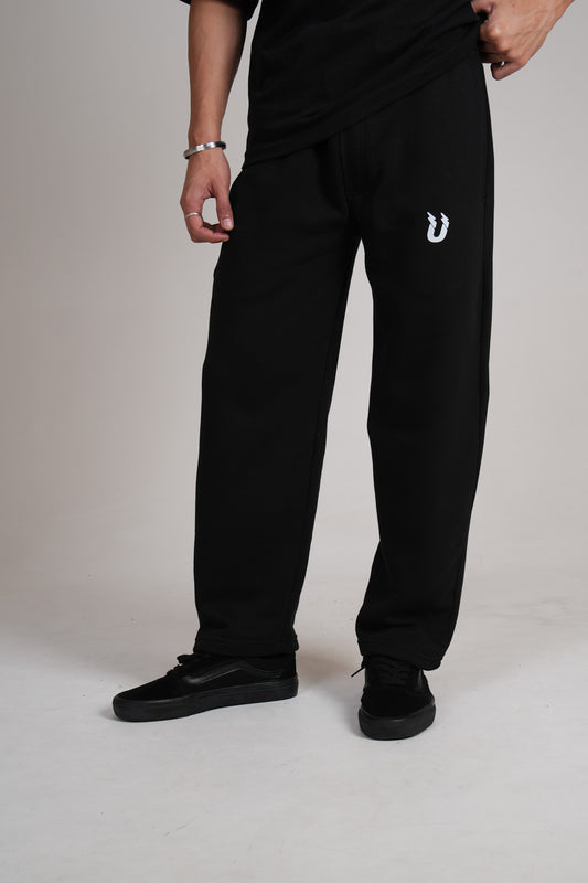 Cozy Wide Sweatpant - Black