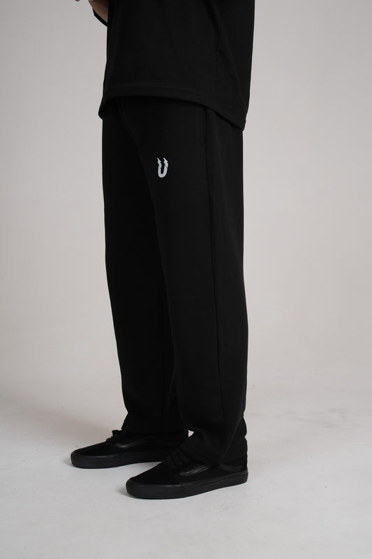 Cozy Wide Sweatpant - Black