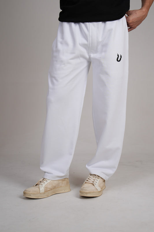 Cozy Wide Sweatpant - White