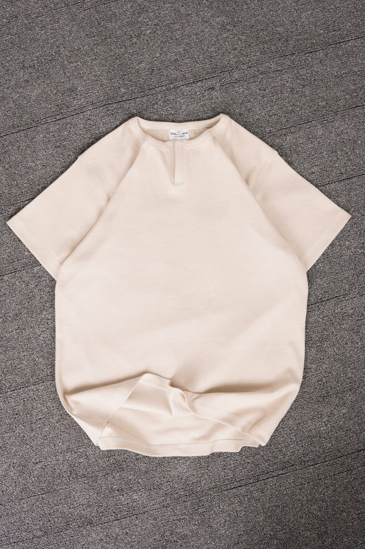 Half Sleeve Henley - Beige
