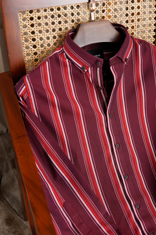 Burgundy Bold Stripe Shirt