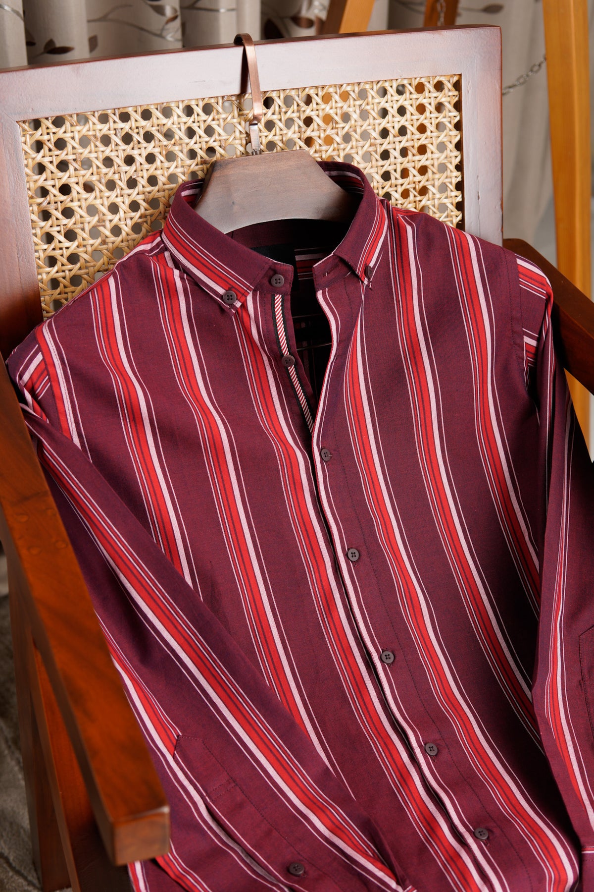 Burgundy Bold Stripe Shirt