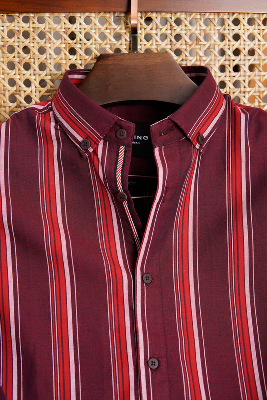 Burgundy Bold Stripe Shirt