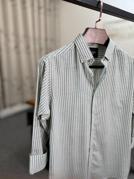 Olivewood Stripe Full Sleeve Shirt
