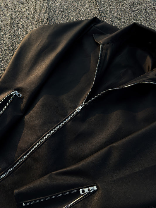 Leather Jacket - Matte Black