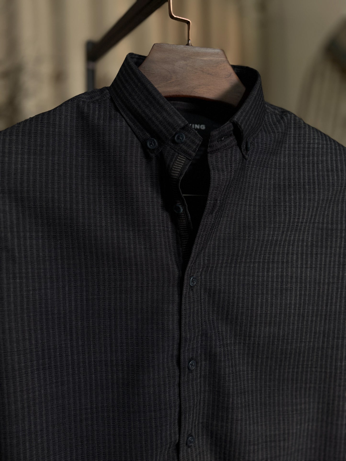 Midnight Grid Stripe Shirt