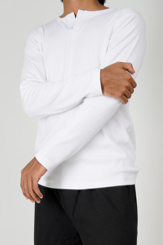 Full sleeve Henley - White