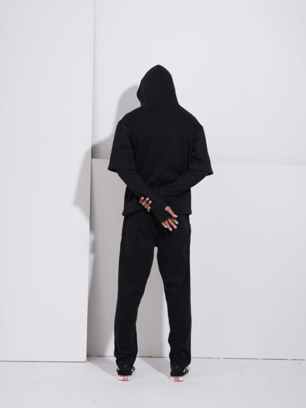 Double Sleeve Black Hoodie - Image 3